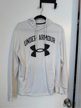 Under Armour Men’s White Hoodie with Black Logo